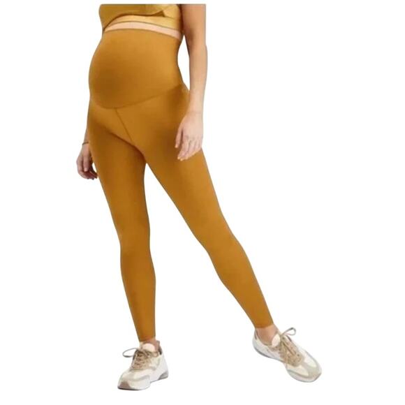 Fabletics High-Waisted Shine Maternity Leggings Dark Bronze Shine - XS NWT - Picture 1 of 8